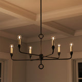 Adalyn 6 Light Chandelier 31" for Transitional home with Warm Beige Walls
