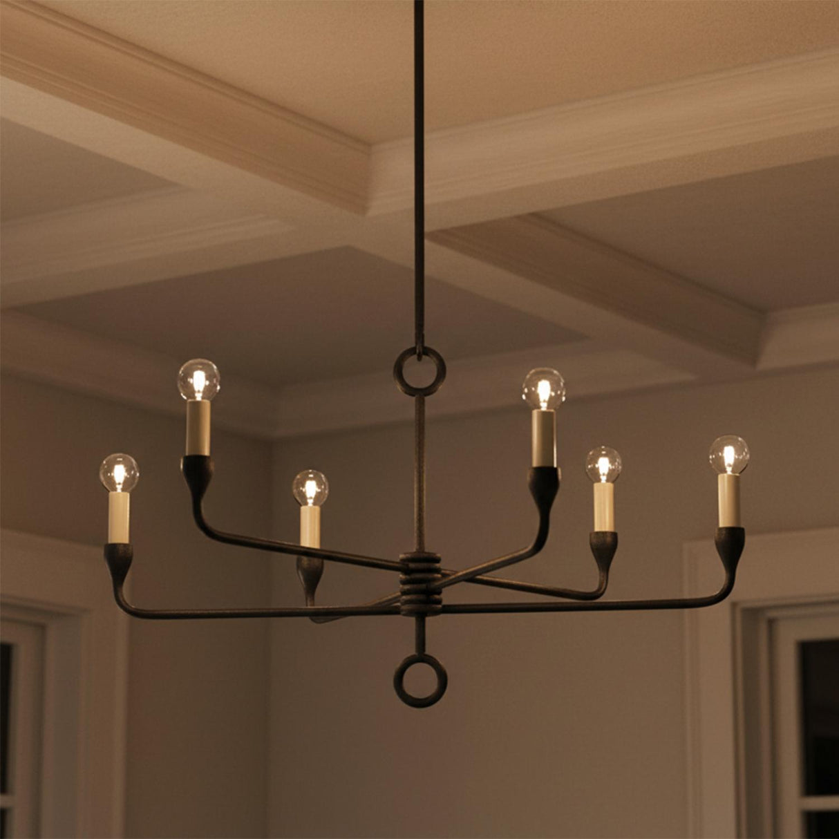 Adalyn 6 Light Chandelier 31", Antique Iron
