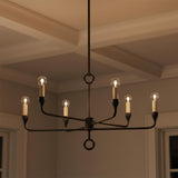 Adalyn 6 Light Chandelier 31", Antique Iron