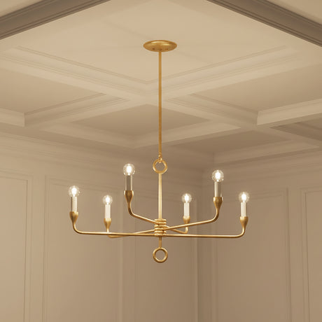 Adalyn 6 Light Chandelier 31" for Transitional home with Cream Walls