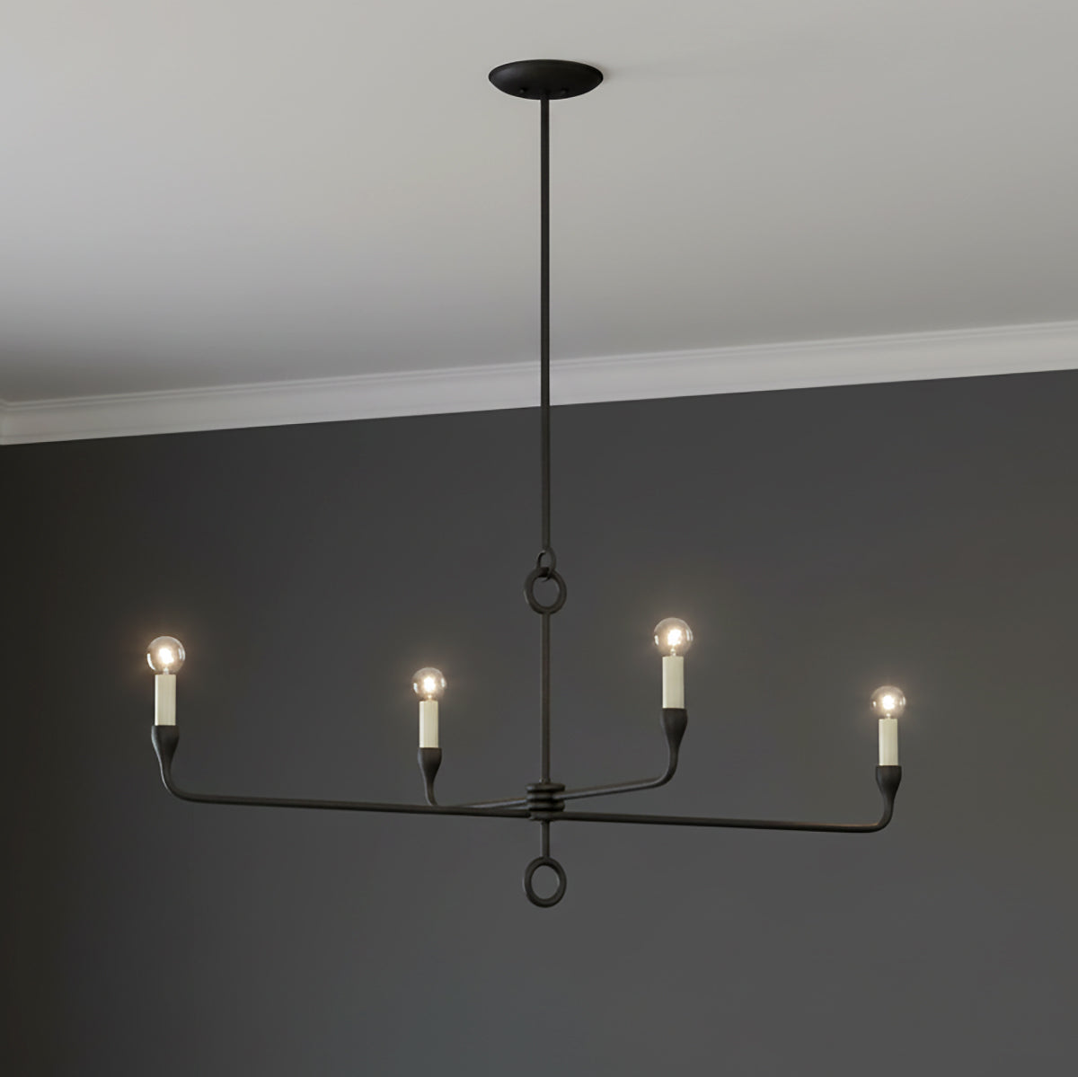 Adalyn 4 Light Chandelier 44" for Transitional home with Dark Gray walls