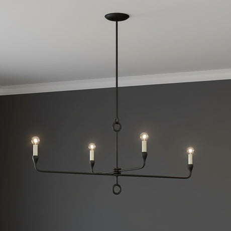 Adalyn 4 Light Chandelier 44" for Transitional home with Dark Gray walls