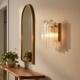 Grace Wall Sconce 14", Brass with Clear Glass for Modern home with Warm Beige Walls