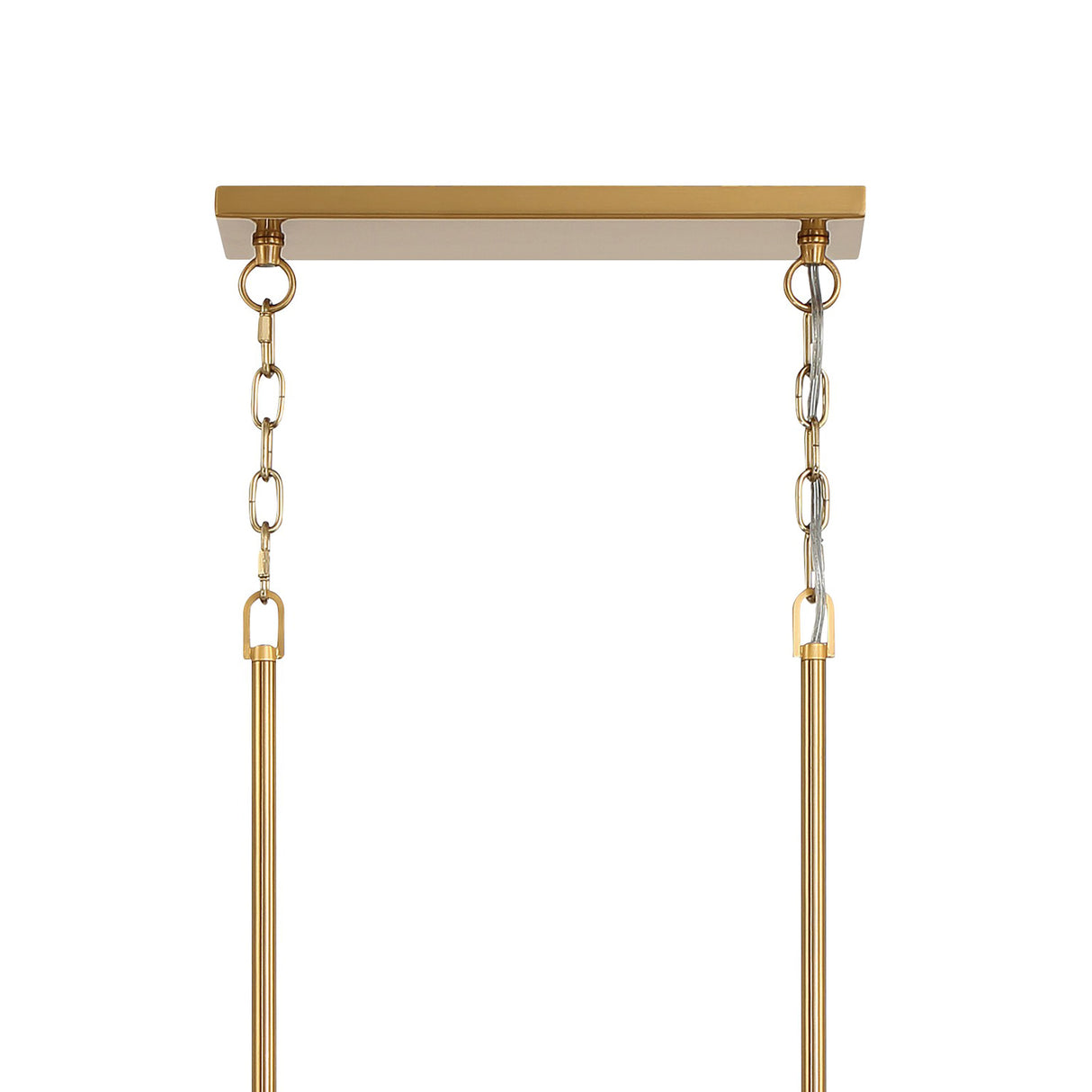 Grace Linear Chandelier 52", Brass with White Glass