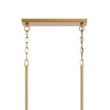 Grace Linear Chandelier 52", Brass with White Glass
