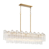 Grace Linear Chandelier 52", Brass with Clear Glass