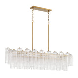 Grace Linear Chandelier 52", Brass with Clear Glass