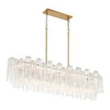 Grace Linear Chandelier 52", Brass with Clear Glass