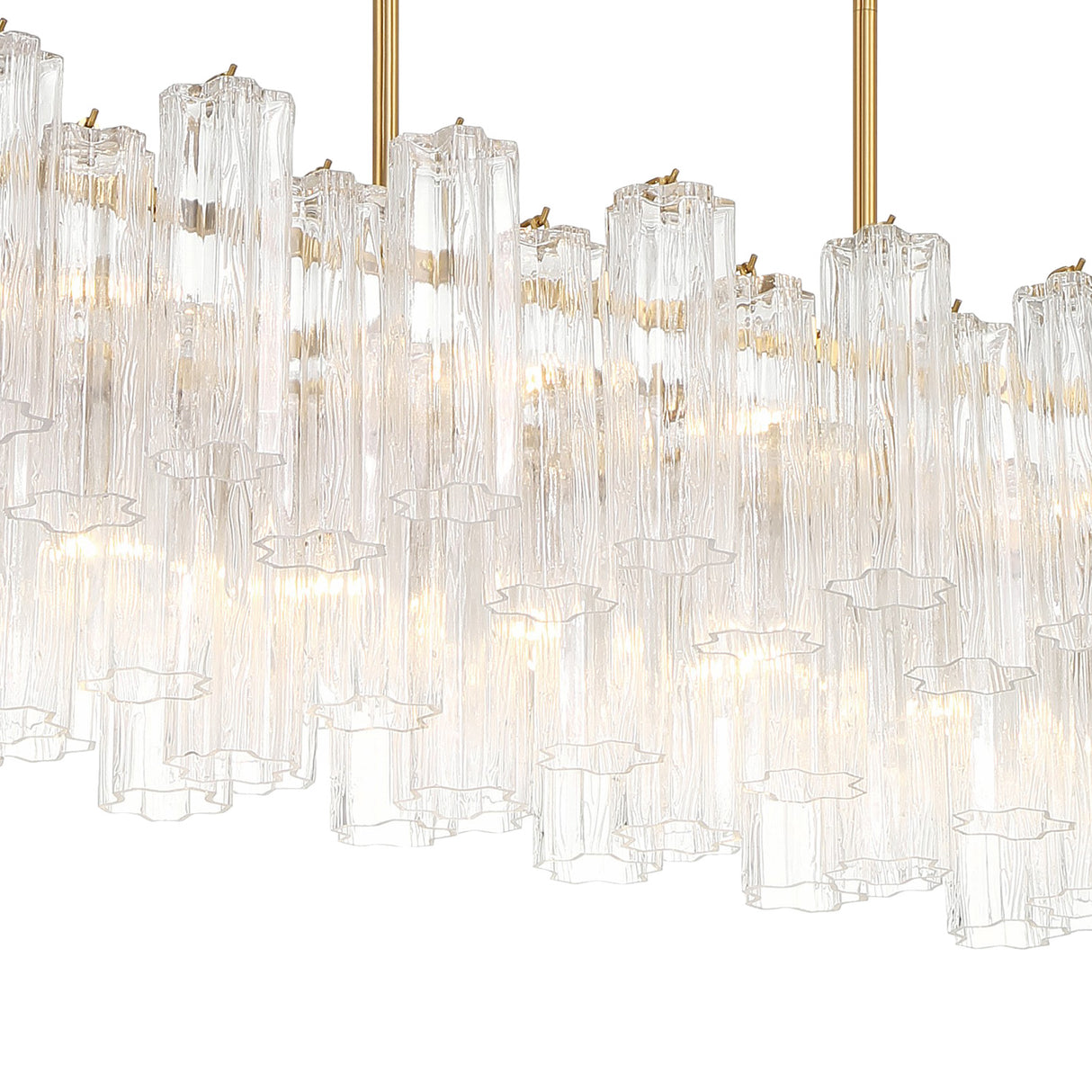 Grace Linear Chandelier 52", Brass with Clear Glass