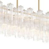Grace Linear Chandelier 52", Brass with Clear Glass