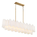 Grace Linear Chandelier 52", Brass with White Glass