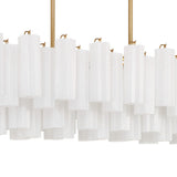 Grace Linear Chandelier 52", Brass with White Glass
