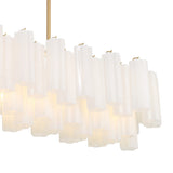 Grace Linear Chandelier 52", Brass with White Glass