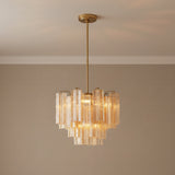 Grace 4 Light Mini Chandelier 18" for Modern home with Warm Beige Wall
