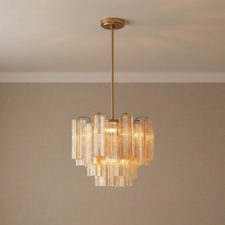 Grace 4 Light Mini Chandelier 18" for Modern home with Warm Beige Wall