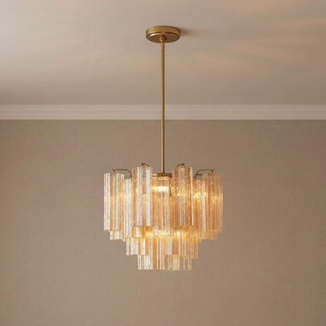 Grace 4 Light Mini Chandelier 18" for Modern home with Warm Beige Wall