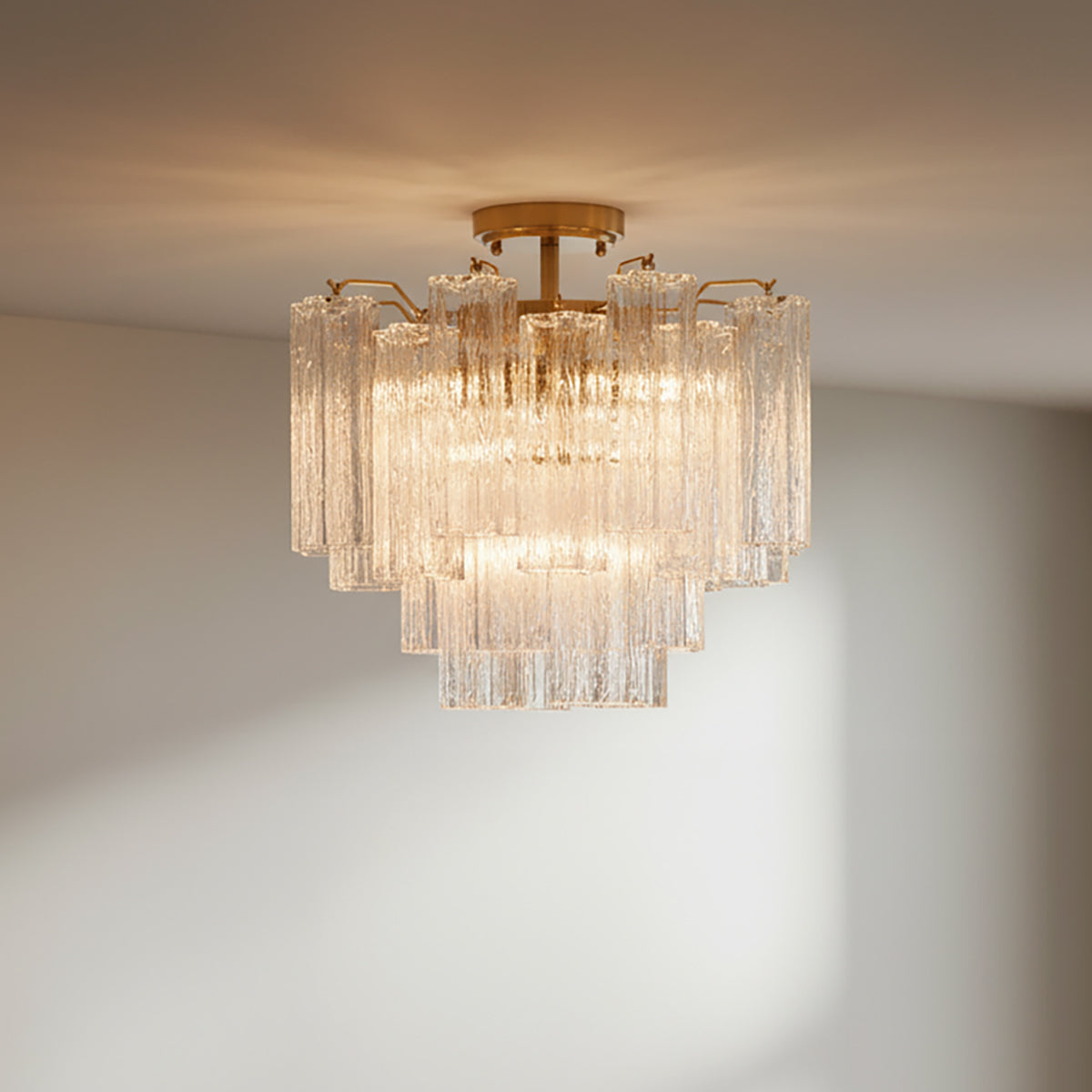 Grace Semi-Flush 18", Brass with Clear Glass