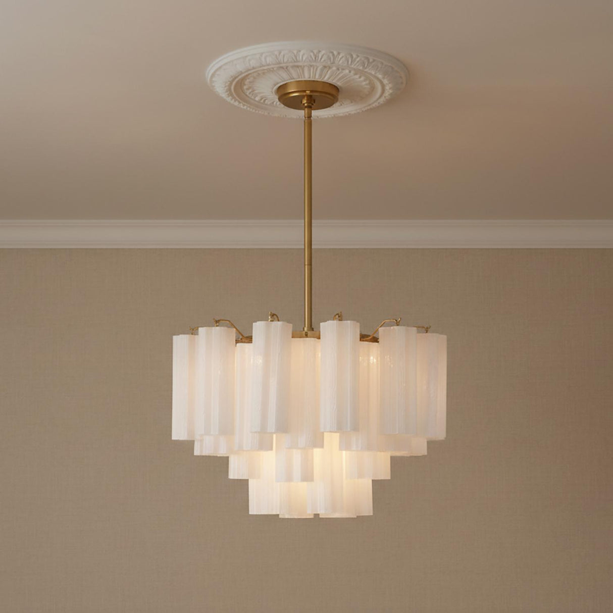 Grace 9 Light Chandelier 22" for Transitional home with Beige Walls