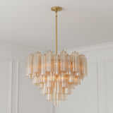 Grace 12 Light Chandelier 27", Brass with Topaz Glass