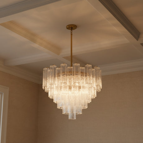 Grace 12 Light Chandelier 27" for Modern home with Beige Textured Walls