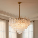 Grace 16 Light Chandelier 32" for Transitional home with Warm Beige walls