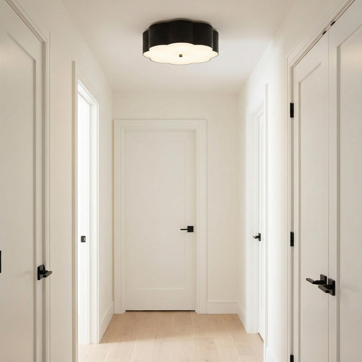 Shana Flush Mount 14", Matte Black
