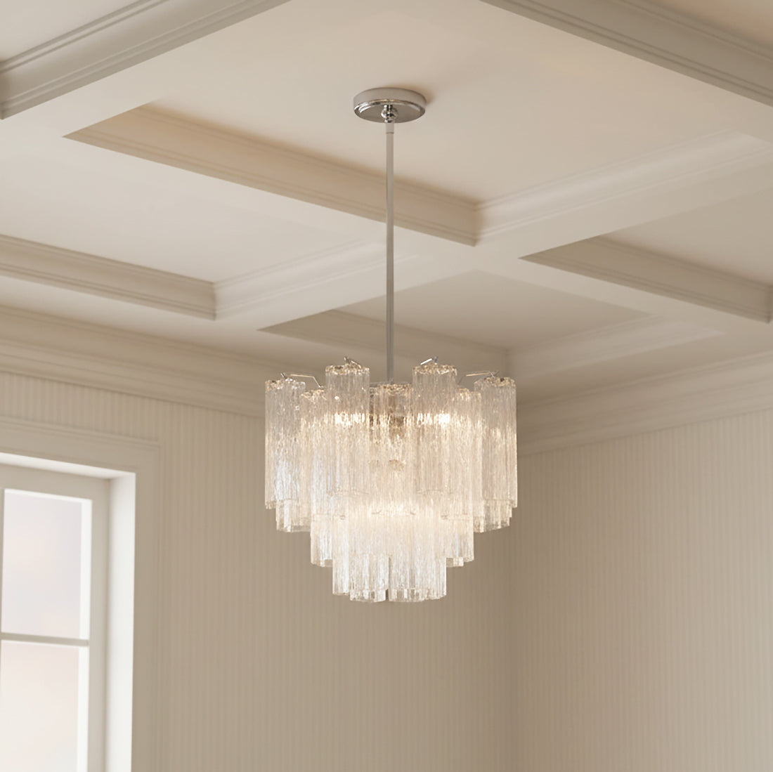 Grace 4 Light Mini Chandelier 18" for Modern home with White walls