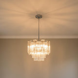 Grace 4 Light Mini Chandelier 18", Chrome with Smoke Glass