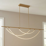 Otis Linear LED Pendant 60" for Modern home with Beige Walls