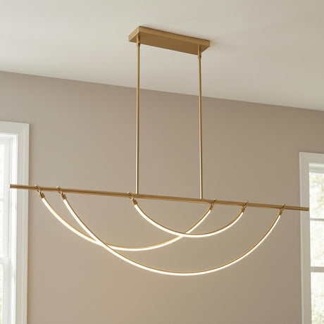 Otis Linear LED Pendant 60" for Modern home with Beige Walls
