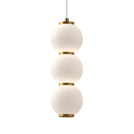Shai LED Pendant 7", Aged Brass and Opal Glass
