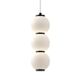 Shai LED Pendant 7", Matte Black and Opal Glass