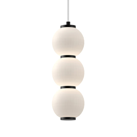 Shai LED Pendant 7", Matte Black and Opal Glass