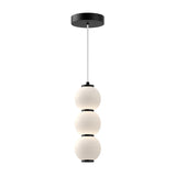 Shai LED Pendant 7", Matte Black and Opal Glass
