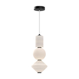 Shai LED Pendant 8", Matte Black and Opal Glass