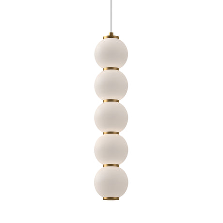 Shai LED Pendant 5", Aged Brass and Opal Glass