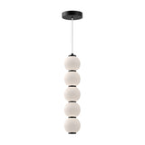 Shai LED Pendant 5", Matte Black and Opal Glass