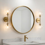 Gurt 2 Light Wall Sconce 20" Aged Brass for Modern home with White Walls
