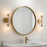 Gurt 2 Light Wall Sconce 20", Aged Brass
