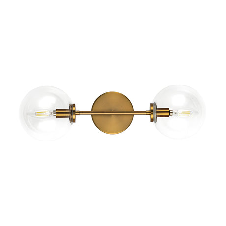 Gurt 2 Light Wall Sconce 20", Aged Brass