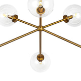 Gurt 6 Light Chandelier 40", Aged Brass