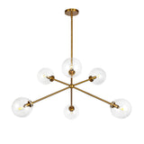 Gurt 6 Light Chandelier 40", Aged Brass