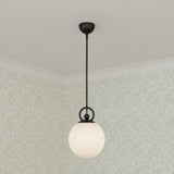 Tristen Pendant 10, Matte Black and Opal Glass for Transitional home with White Walls