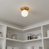 Tristen Flush Mount 6", Brushed Brass and Opal Glass