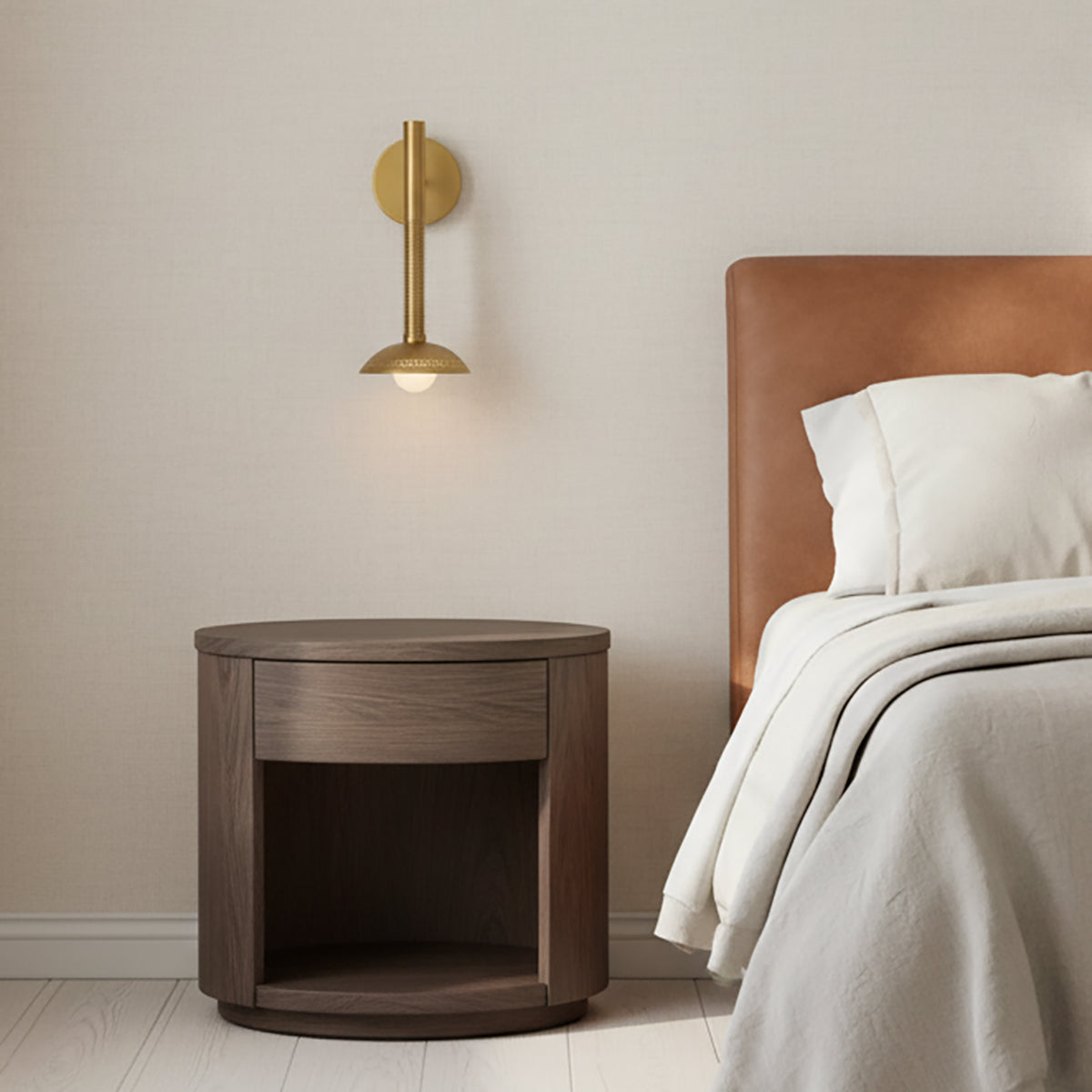 Sheila 1 Light LED Wall Sconce 14" for Modern home with Warm Beige walls