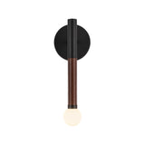 Shiloh 1 Light LED Wall Sconce 14", Matte Black and Walnut