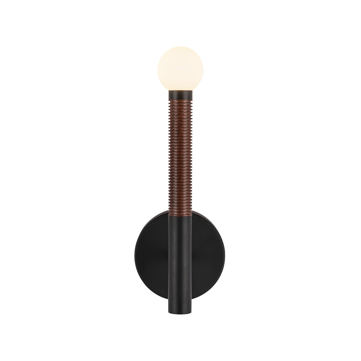Shiloh 1 Light LED Wall Sconce 14", Matte Black and Walnut
