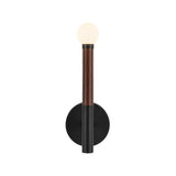 Shiloh 1 Light LED Wall Sconce 14", Matte Black and Walnut