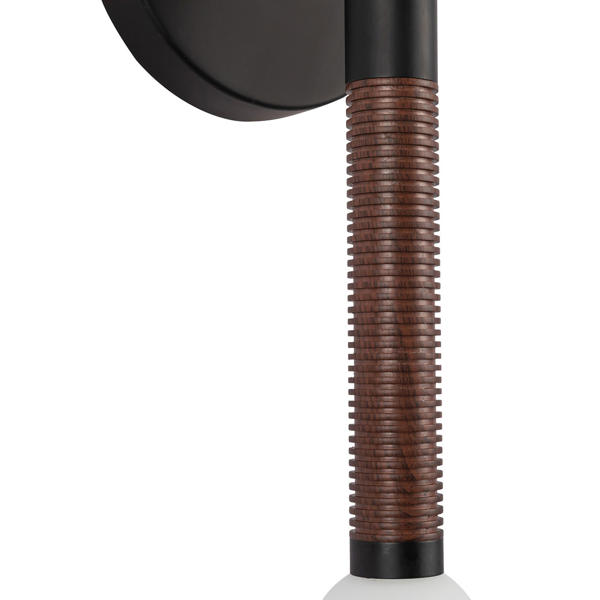Shiloh 1 Light LED Wall Sconce 14", Matte Black and Walnut