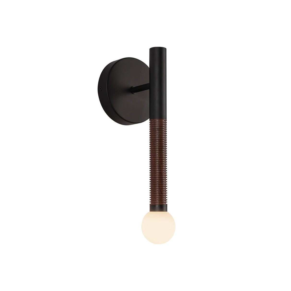 Shiloh 1 Light LED Wall Sconce 14", Matte Black and Walnut